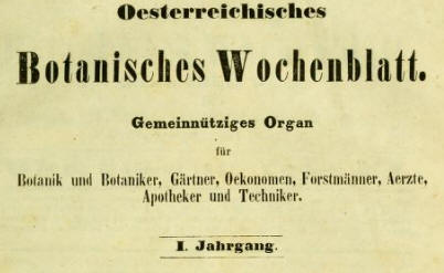 Oesterreiehisehes 
Botanisches Wochenblatt. 
Gemeinntziges Organ 
Grtner, Forstm.'inner. Verne, 
Ipflheker und Techniker. 
I. Jahrgang, 